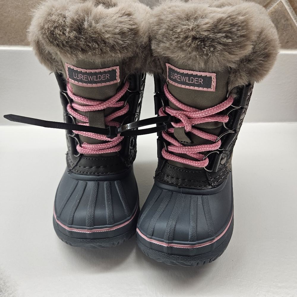 Kids' Winter Boots with Fur Trim Water Resistant Warm Cute